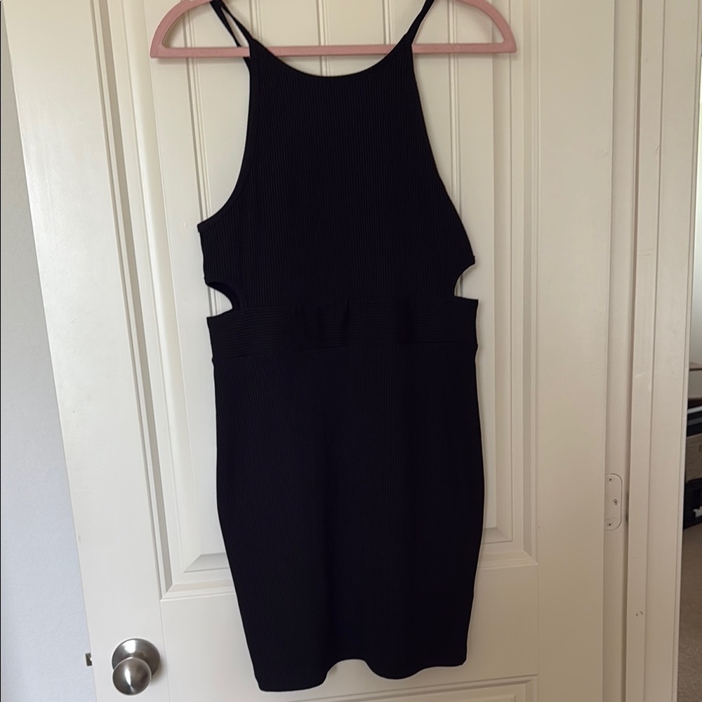 Topshop Black Sleeveless Halter Cocktail Dress